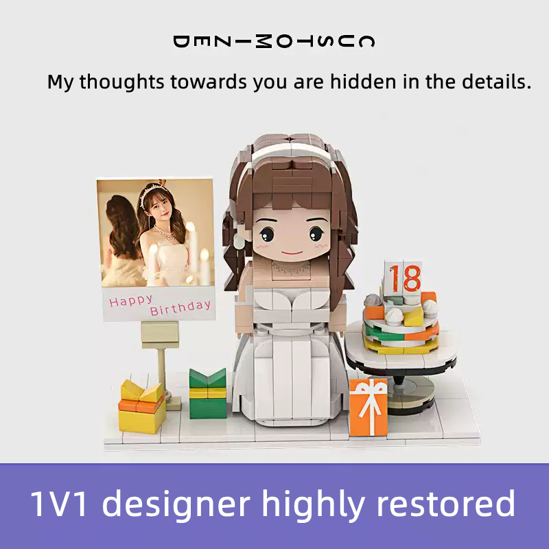 Photo customized portrait building blocks