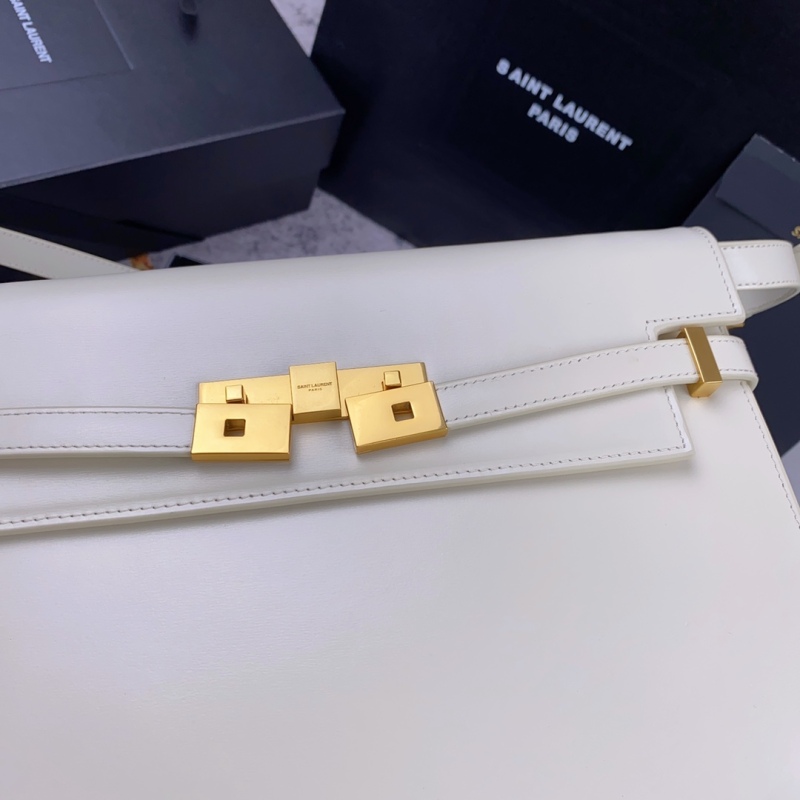 MANHATTAN SHOULDER BAG IN BOX SAINT LAURENT LEATHER