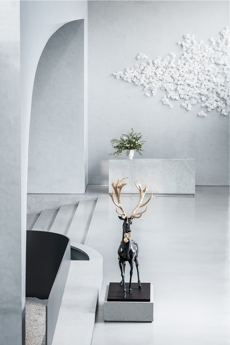 Residence Mock Up Decoration Bronze Statue Deer Sculpture