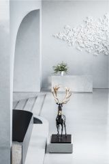 Residence Mock Up Decoration Bronze Statue Deer Sculpture