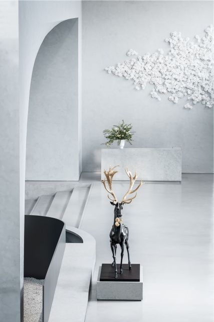 Residence Mock Up Decoration Bronze Statue Deer Sculpture