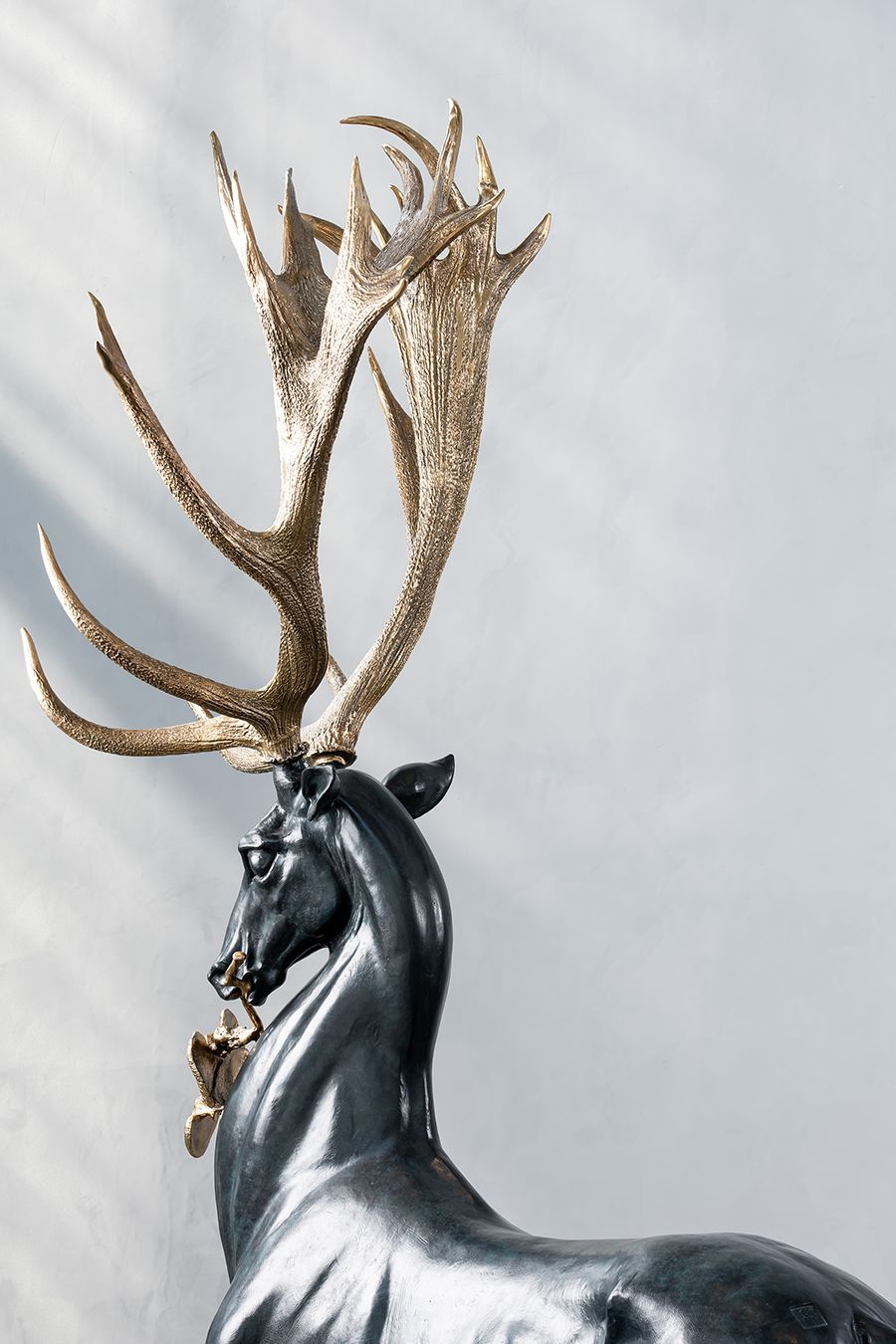 Residence Mock Up Decoration Bronze Statue Deer Sculpture