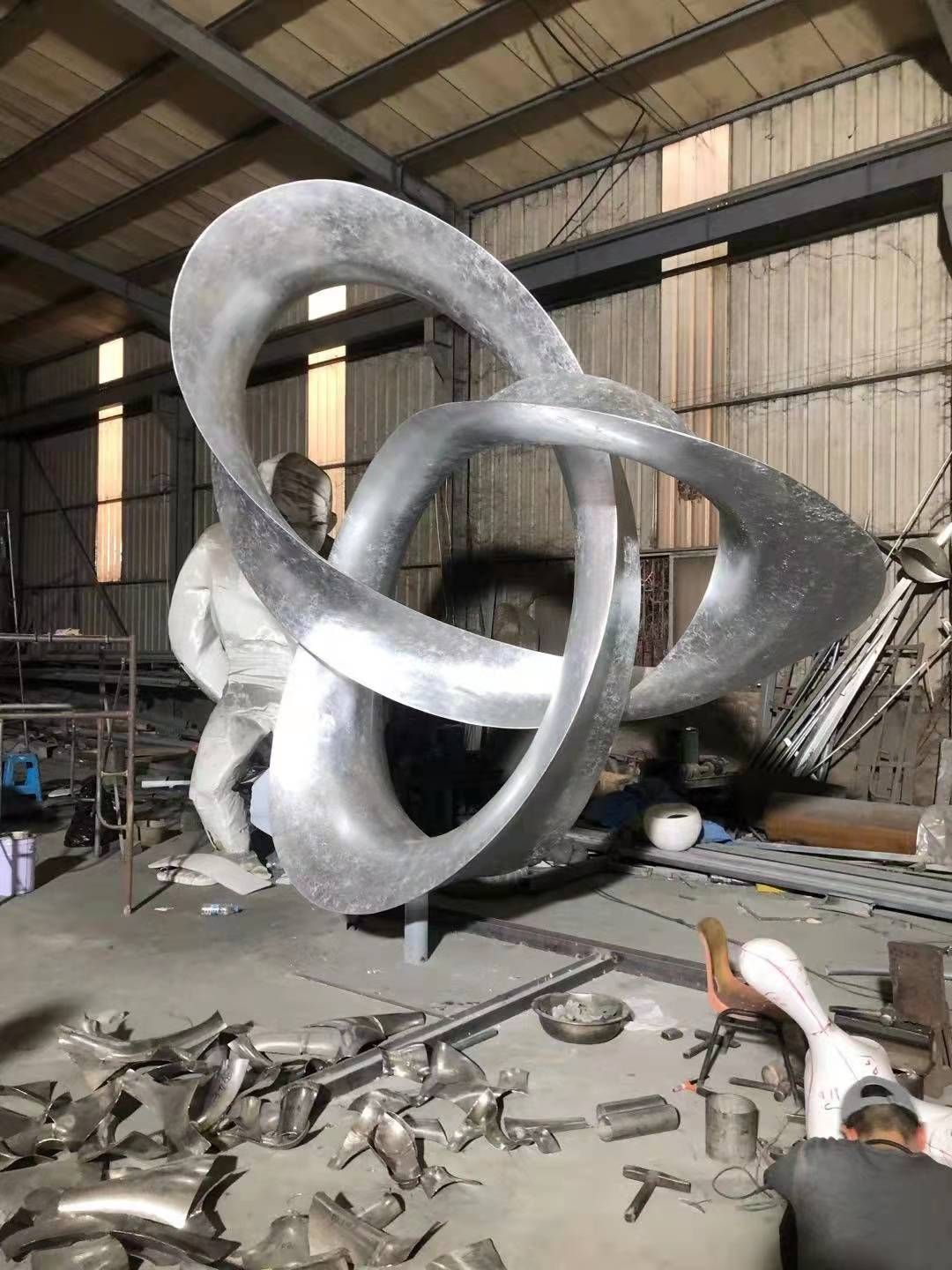 Modern Metal Infinity Abstract Sculpture