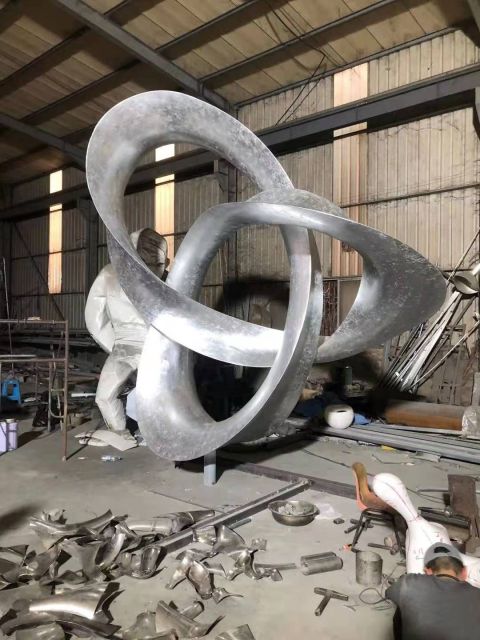 Modern Metal Infinity Abstract Sculpture