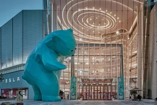 Fiberglass Blue Bear Sculpture