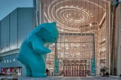 Fiberglass Blue Bear Sculpture