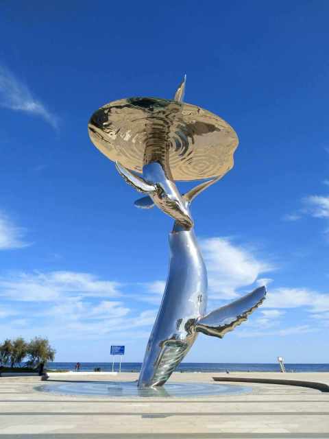 Stainless Steel Large Beach Whale Sculpture
