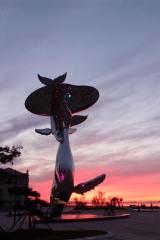 Stainless Steel Large Beach Whale Sculpture