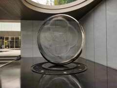 Modern Stainless Steel Spring Ring Sculpture