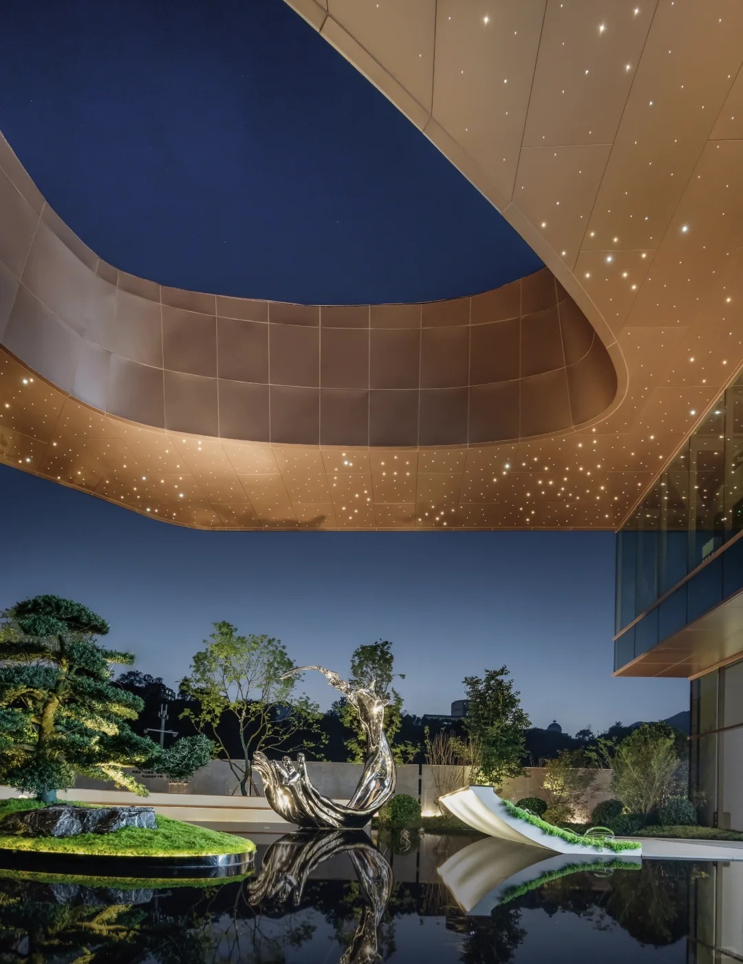 Outdoor Stainless Steel Metal Wave Landscape Sculpture