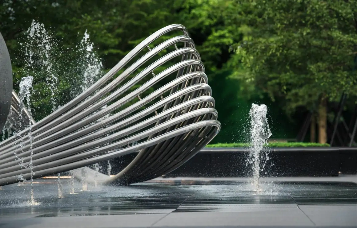 Modern Stainless Steel Hall Of Light Sculpture For Outdoor
