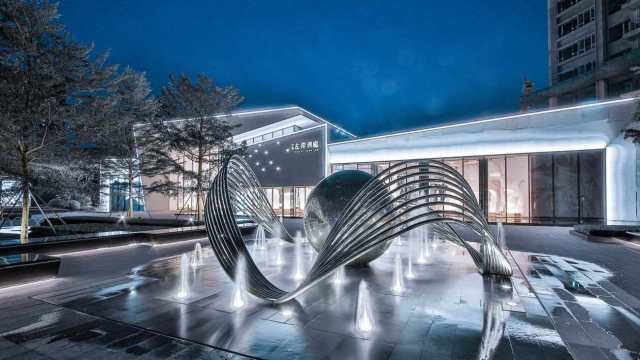 Modern Stainless Steel Hall Of Light Sculpture For Outdoor