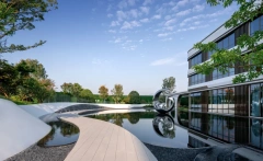 Outdoor Stainless Steel Water Feature Bright Moon Sculpture