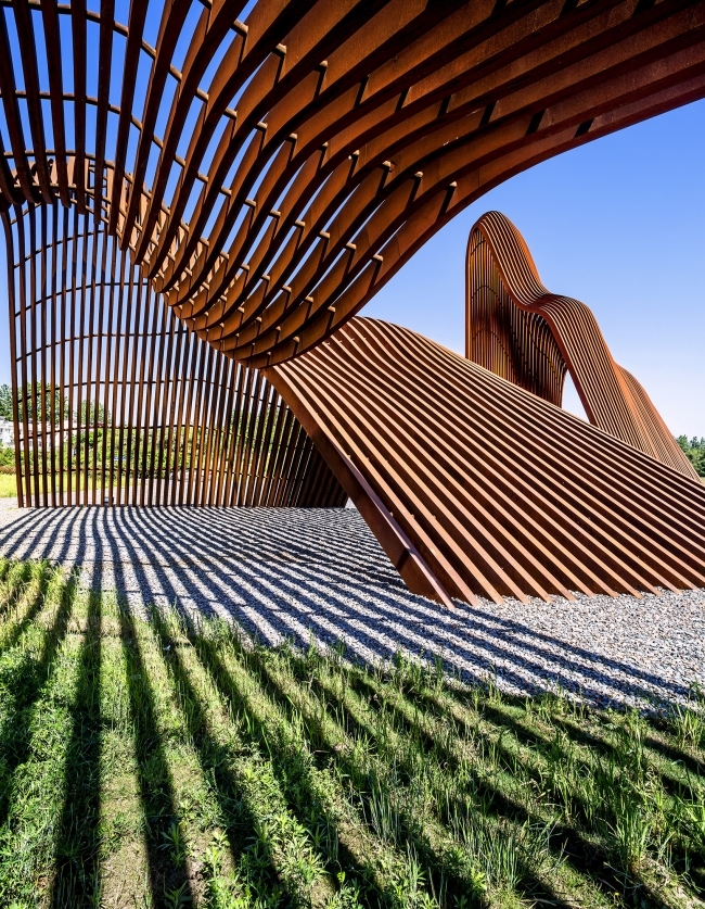 Modern Painted Metal Moutian Sculpture For Public