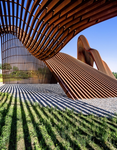 Modern Painted Metal Moutian Sculpture For Public