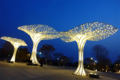 Outdoor Decorative Abstract Metal Tree Sculpture