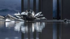 Mirror Stainless Steel Begonia Flower Sculpture For Outdoor