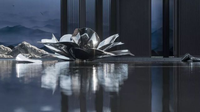 Mirror Stainless Steel Begonia Flower Sculpture For Outdoor