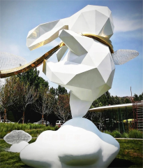 Modern Metal Rabbit Art Sculpture For Outdoor Decor