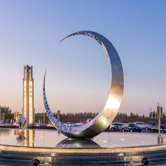 Large Stainless Steel Moon Landscape Sculpture For Public