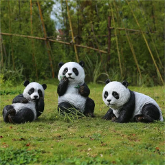 Outdoor Decor Fiberglass Panda Garden Sculpture
