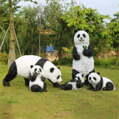 Outdoor Decor Fiberglass Panda Garden Sculpture