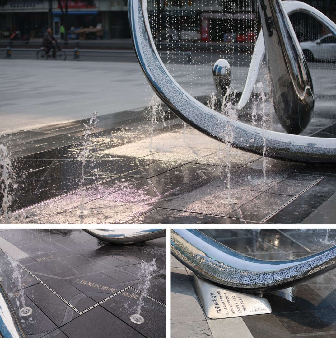 Outdoor Water Fountain Stainless Steel Sculpture