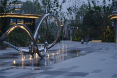 Outdoor Water Fountain Stainless Steel Sculpture