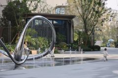 Outdoor Water Fountain Stainless Steel Sculpture