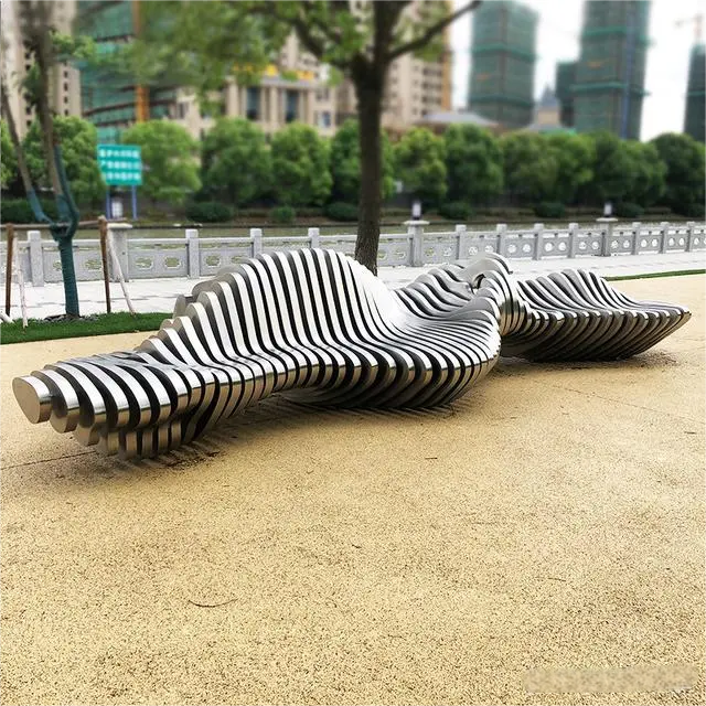 City Garden Rockery Stainless Steel Sitting Bench