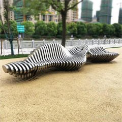 City Garden Rockery Stainless Steel Sitting Bench