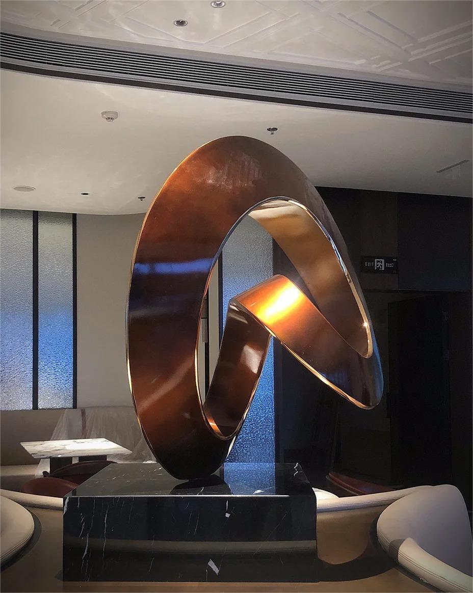 Modern Stainless Steel Mobius Ring Art Sculpture For Hotel