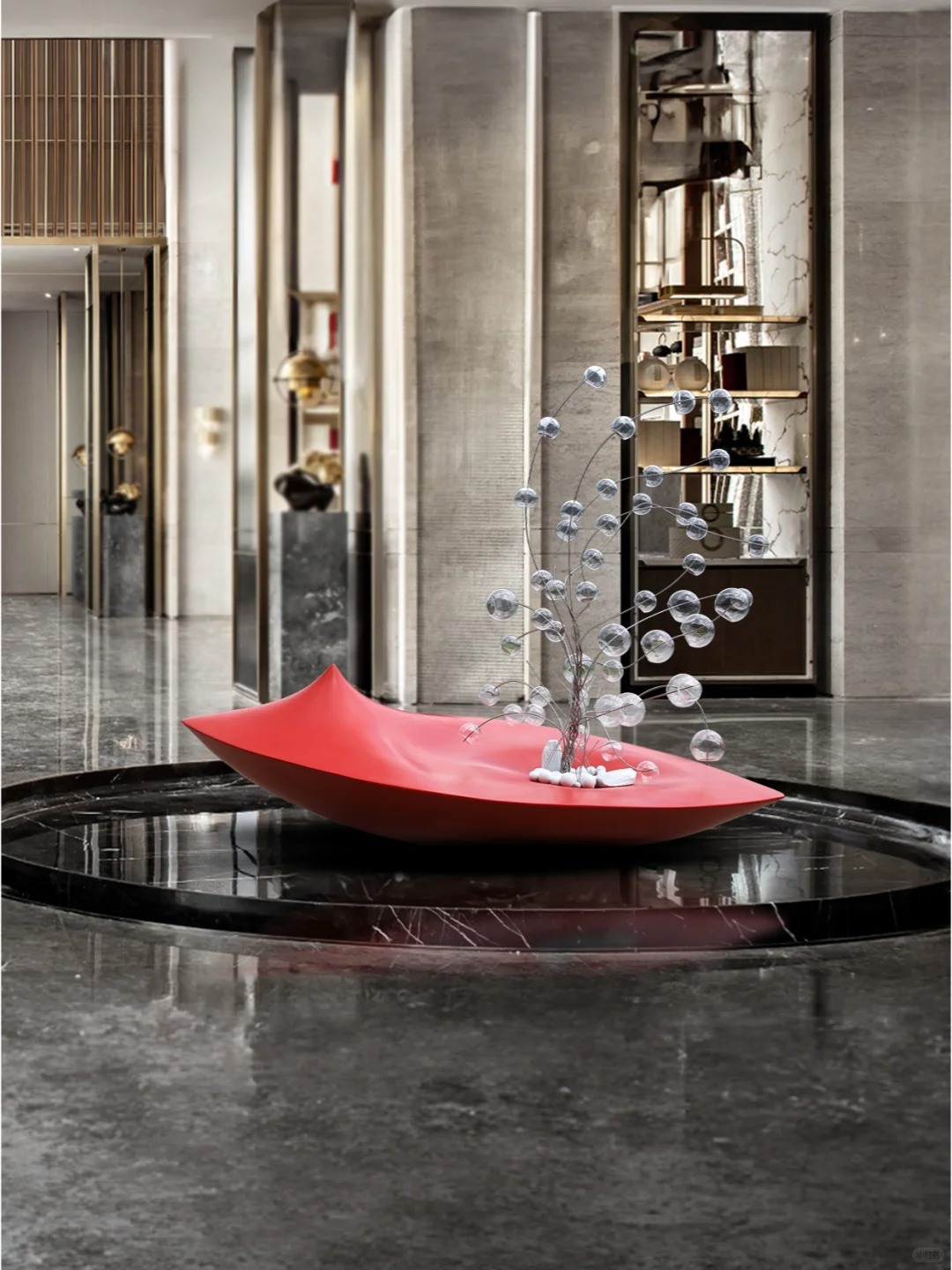 Indoor Stainless Steel Tree Boat Abstract Art Sculpture