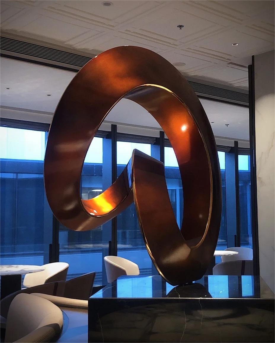 Modern Stainless Steel Mobius Ring Art Sculpture For Hotel