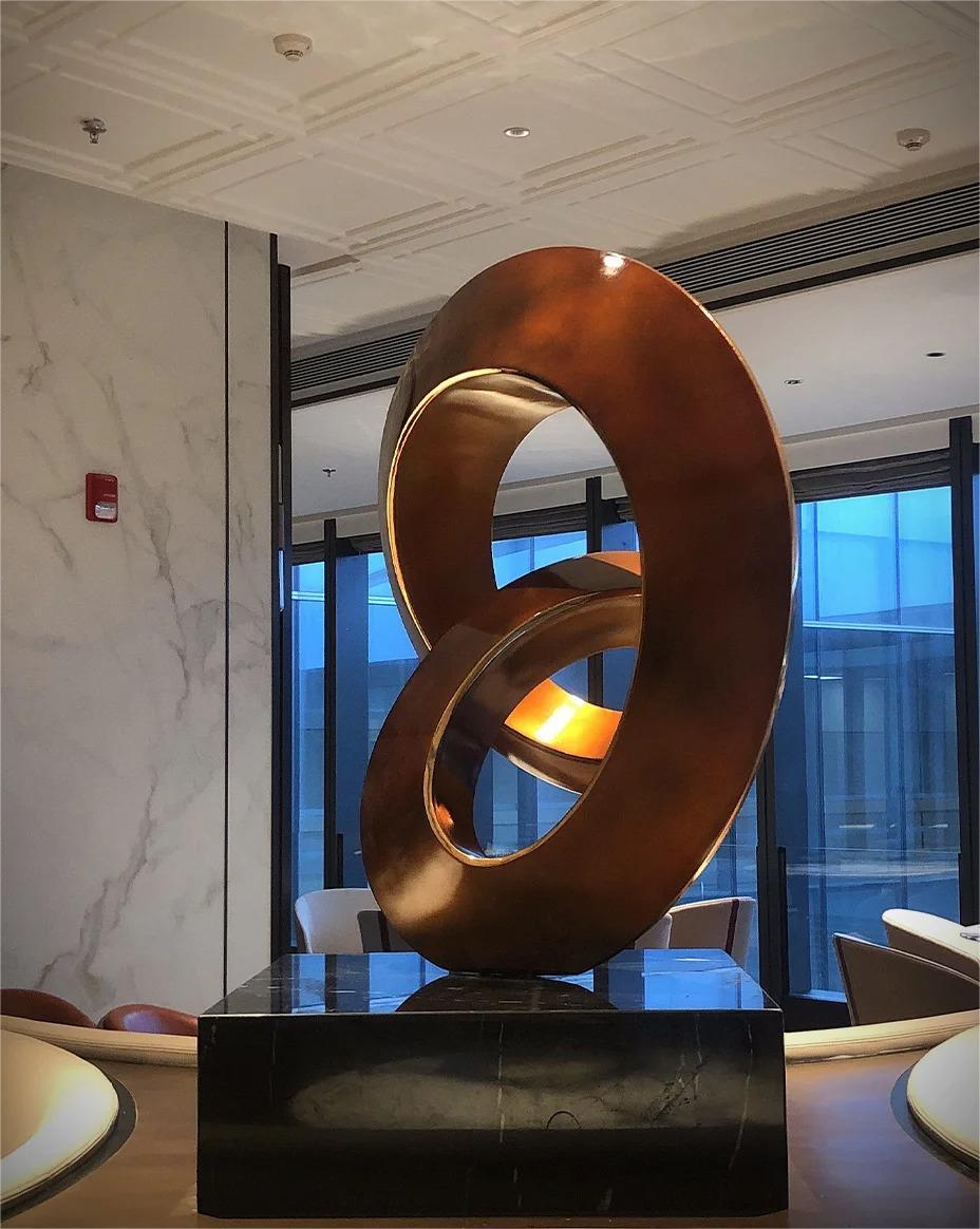 Modern Stainless Steel Mobius Ring Art Sculpture For Hotel