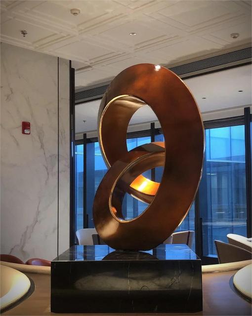 Modern Stainless Steel Mobius Ring Art Sculpture For Hotel