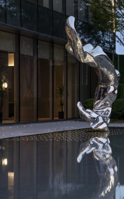 Modern Stainless Steel Hall Of Light Sculpture For Outdoor