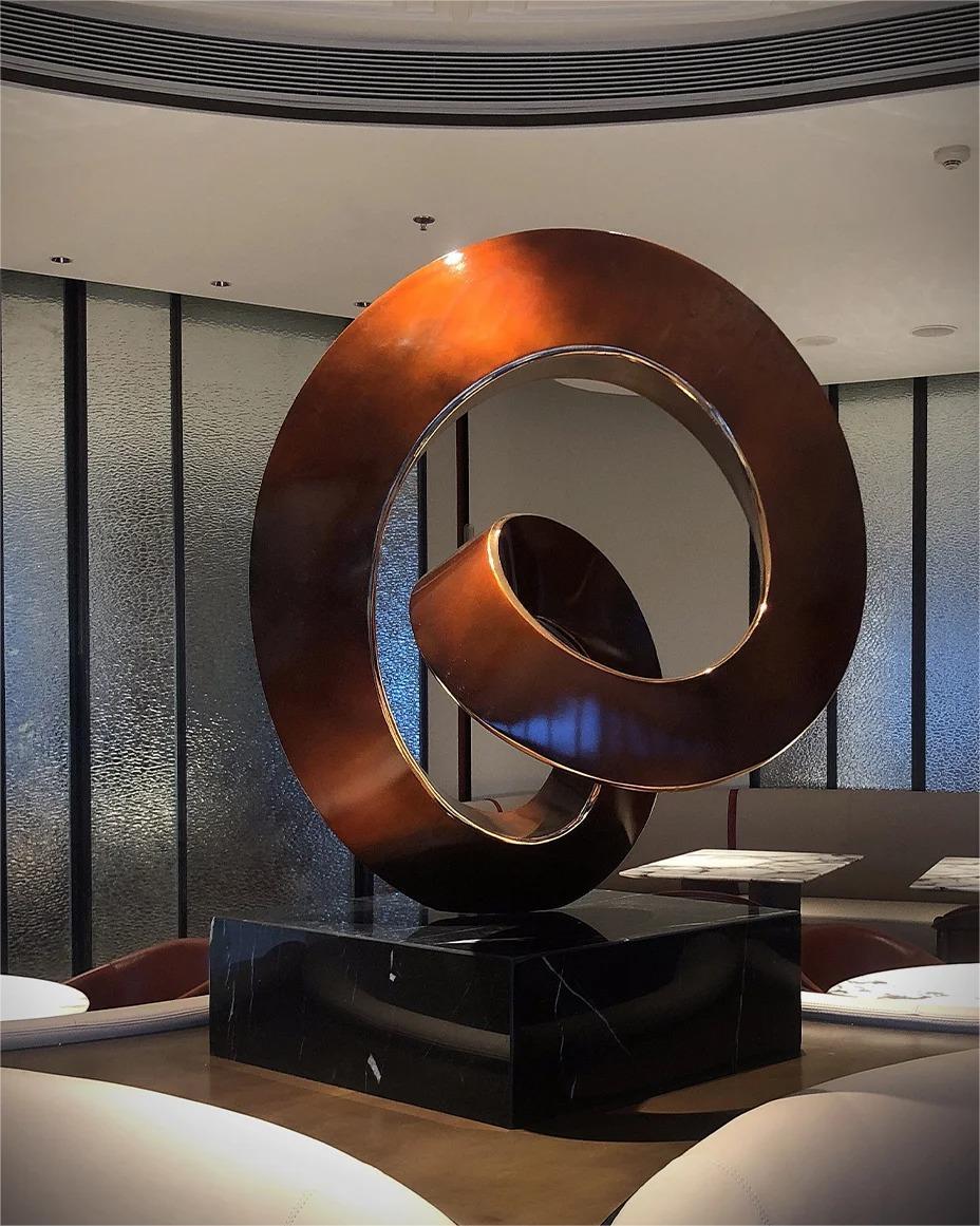 Modern Stainless Steel Mobius Ring Art Sculpture For Hotel