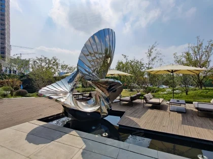 Modern Mirrored Landscape Art Sculpture