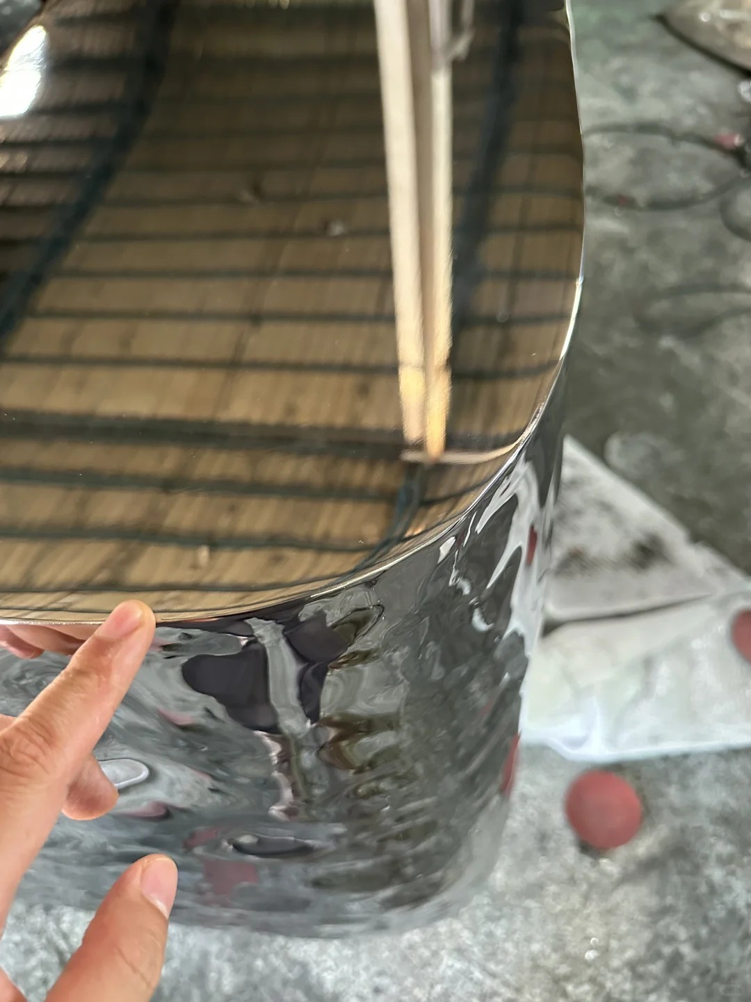 High-end Water Ripple Stainless Steel Bar Counter Reception Table