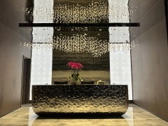 High-end Water Ripple Stainless Steel Bar Counter Reception Table