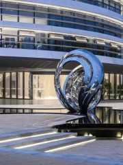 Modern Urban Stainless Steel Cloud Art Sculpture