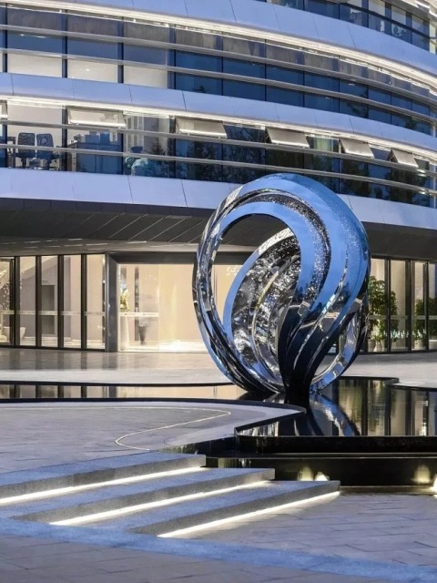 Modern Urban Stainless Steel Cloud Art Sculpture