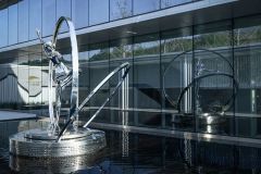 Polished Stainless Steel Woman Statue Modern Dancer Sculpture