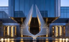 Modern Abstract Stainless Steel Large Angel Wings Sculpture For Outdoor