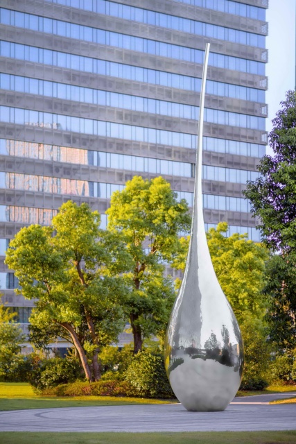 Large Water Drop Modern Stainless Steel Outdoor Sculpture