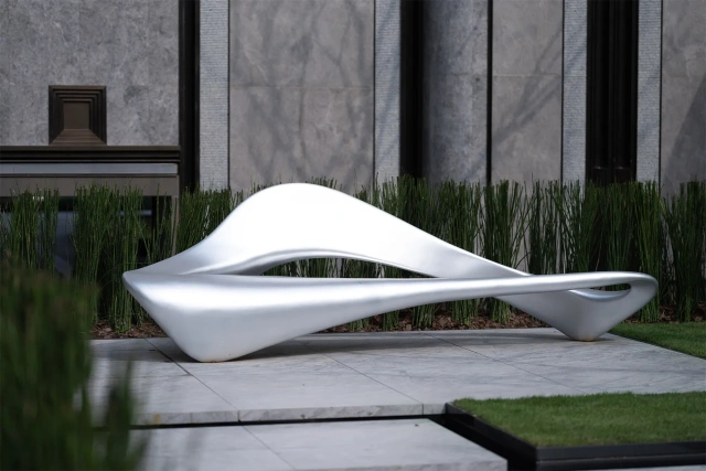 Modern Bench Sculpture Metal Furniture