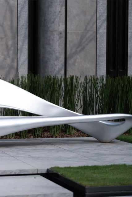 Modern Bench Sculpture Metal Furniture
