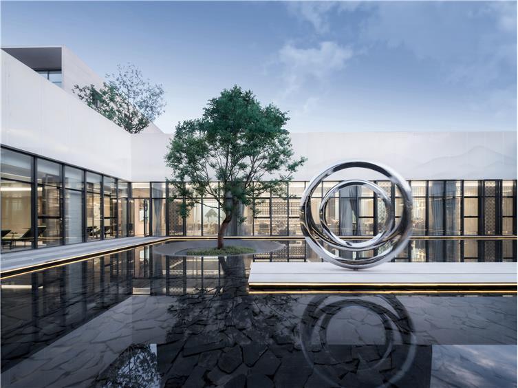 Large Modern Stainless Steel Rings Design Sculpture
