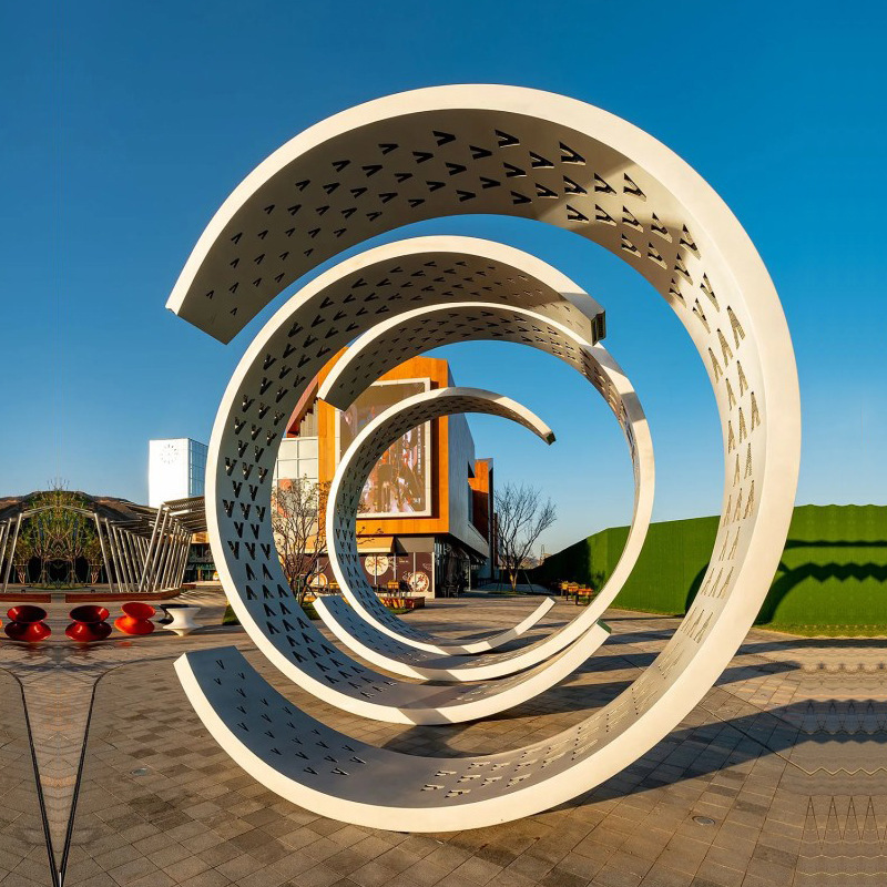 Outdoor Multifunctional Stainless Steel Glowing Tunnel Perforated Sculpture